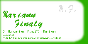 mariann finaly business card